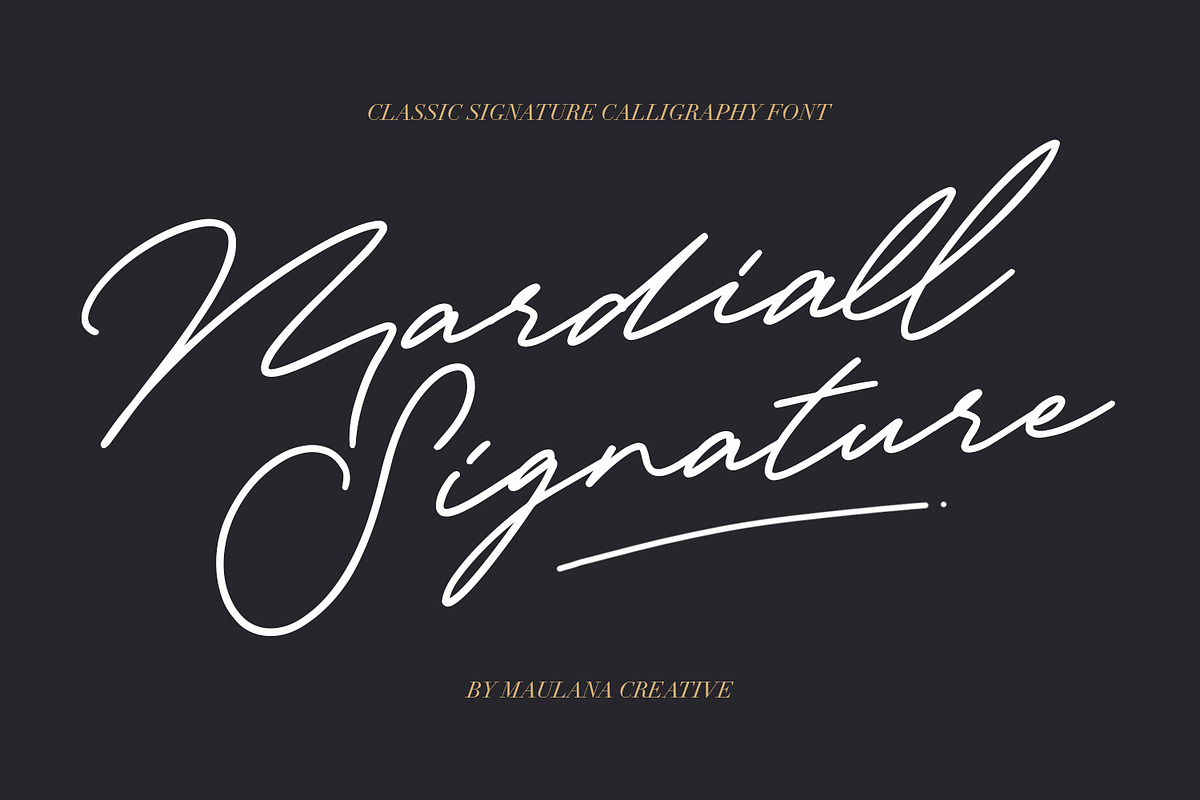 Mardiall Signature Font, a Script Font by Maulana Creative (Photo 1 of 10)