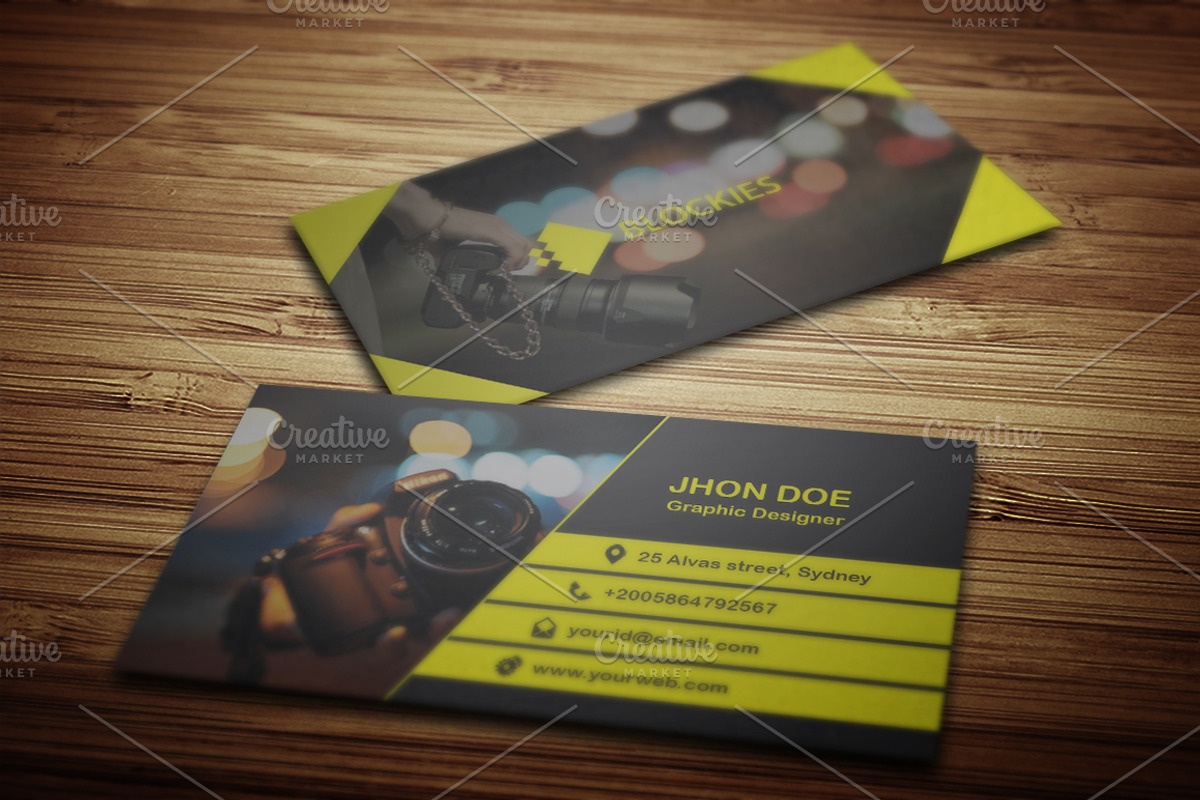 Photography Business Card Template, a Business Card Template by Pentaclay (Photo 1 of 5)