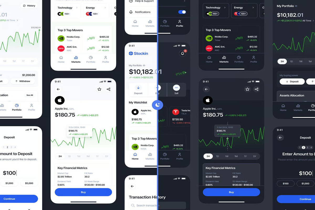 Stockin Stock Investment App UI Kit, an UI Kit Template by Lumina_ui_ux202 (Photo 6 of 6)