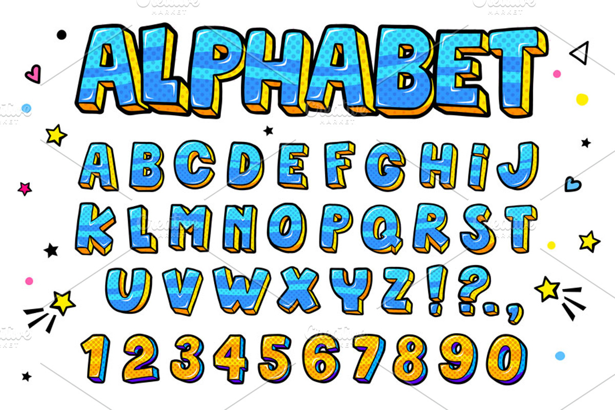 Comic retro letters set., an Object Graphic by VectorStory (Photo 2 of 2)