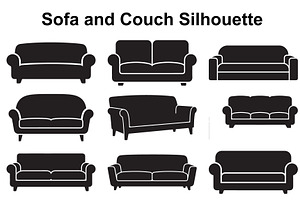 Modern Sofa Silhouette Collection, an Object Graphic by Creativeshirt