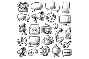 Communication Icon Set, an Object Graphic by nikagraphic