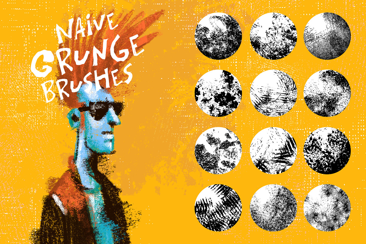 Naive Grunge Procreate Brushes, a Brush Add-On by brushapes.com (Photo 5 of 11)