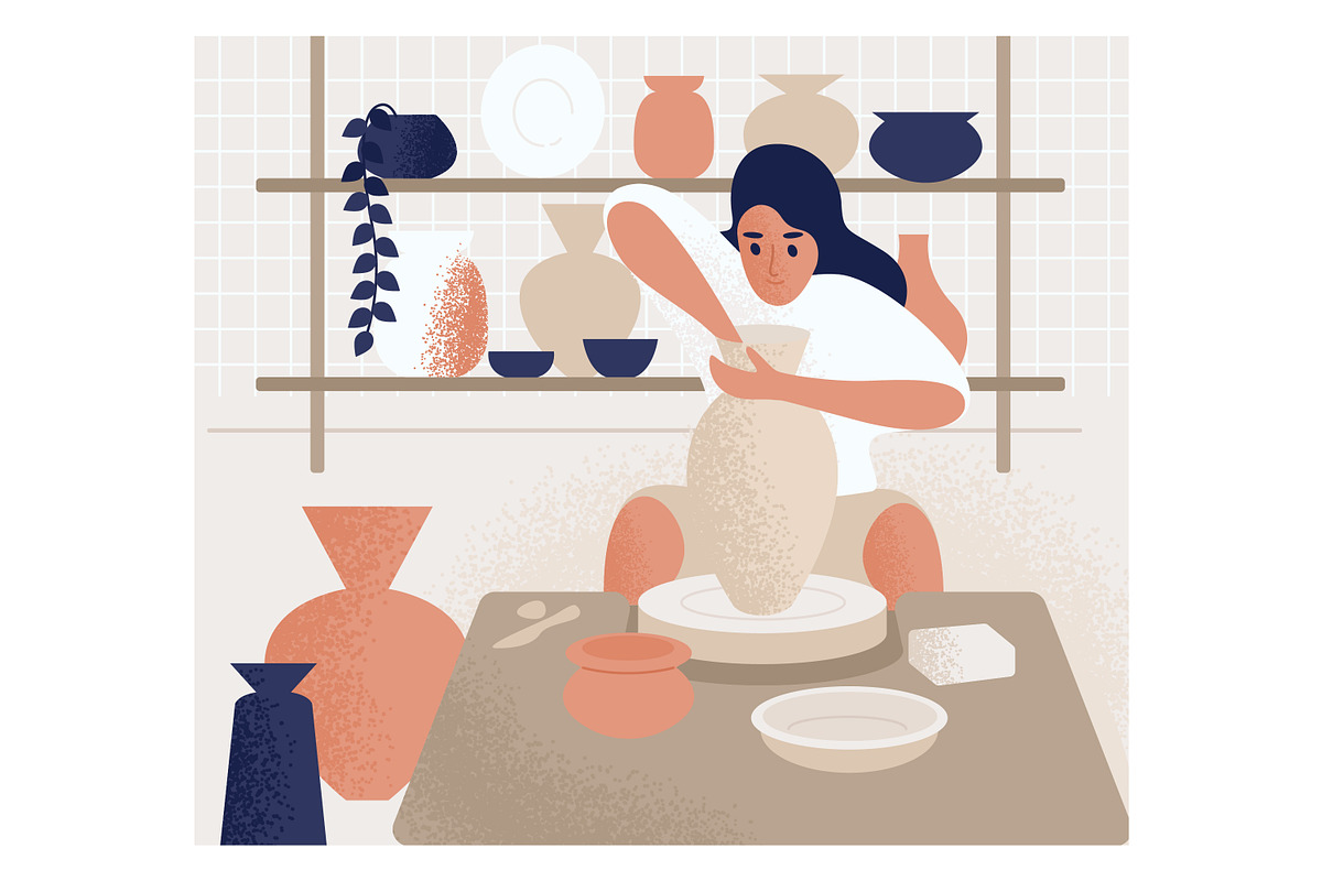 People in ceramic studio, a Decorative Illustration by Good Studio (Photo 2 of 6)