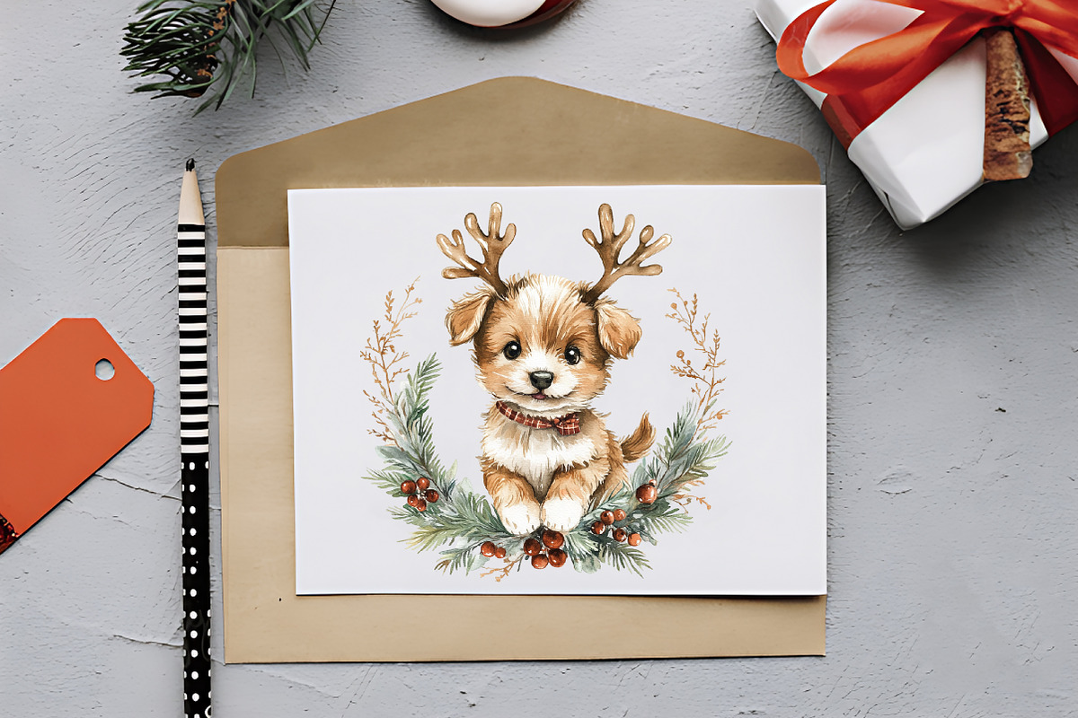 Cute Christmas Watercolor Clipart, an Illustration by RobertsArt (Photo 4 of 7)