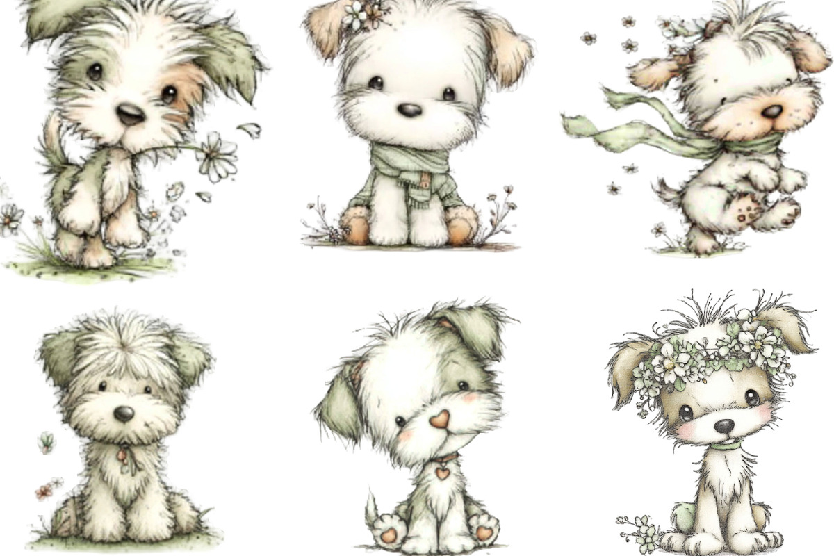Whimsical Spring Dogs Clipart, an Illustration by Designking (Photo 3 of 5)