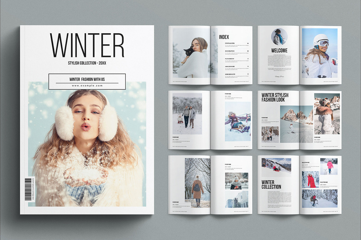 Winter Fashion Lookbook Template, a Magazine Template by E-Type (Photo 1 of 7)
