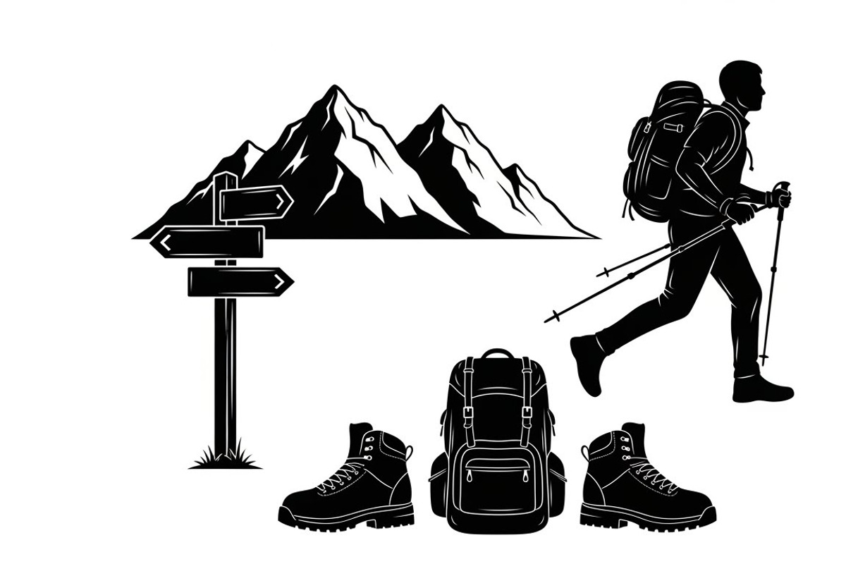 Hiking Adventure Silhouette Bundle, an Illustration by yasushie (Photo 11 of 51)