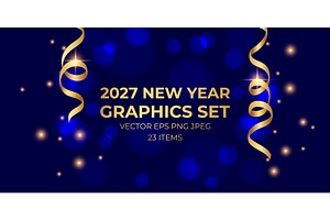 2027 New Year Graphics Set