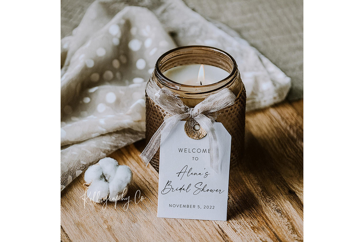 Candle Gift Tag Template PSD Mockup, a Mockup by Kelligraphy Co. (Photo 2 of 2)