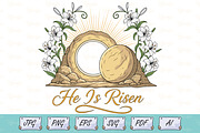 Empty Tomb He Is Risen T-Shirt Desig, a Seasonal Illustration by Ghagra (Thumbnail 1 of 7)