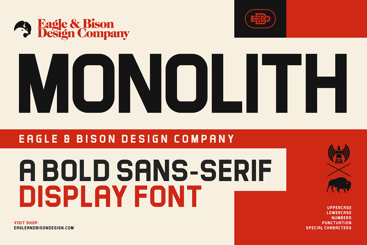 Monolith, a Sans Serif Font by Eagle & Bison Design Co. (Photo 1 of 5)