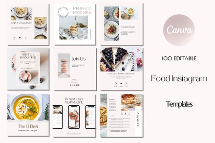 Food Instagram Templates Canva, a Social Media Template by Deepa Template Studio