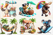 Summer Beach Animals Sublimation Cli, an Illustration by SVGArt (Thumbnail 2 of 8)