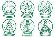 Christmas Snow Globes Hand Drawn Pac, an Illustration by Daily.Designs (Thumbnail 5 of 7)