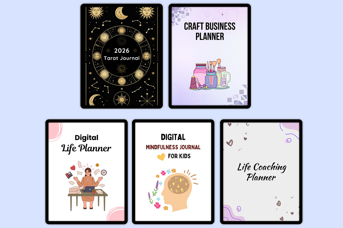 Mega Hyperlinked Digital Bundle, a Stationery Template by Shumaya (Photo 2 of 5)