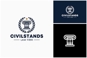 Laurel Wreath Pillar Column logo, a Branding & Logo Template by Enola99d