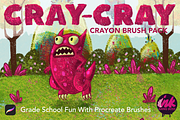 Procreate Cray-Cray Crayon Brushes, a Brush Add-On by Ink Gang Boss (Thumbnail 1 of 8)