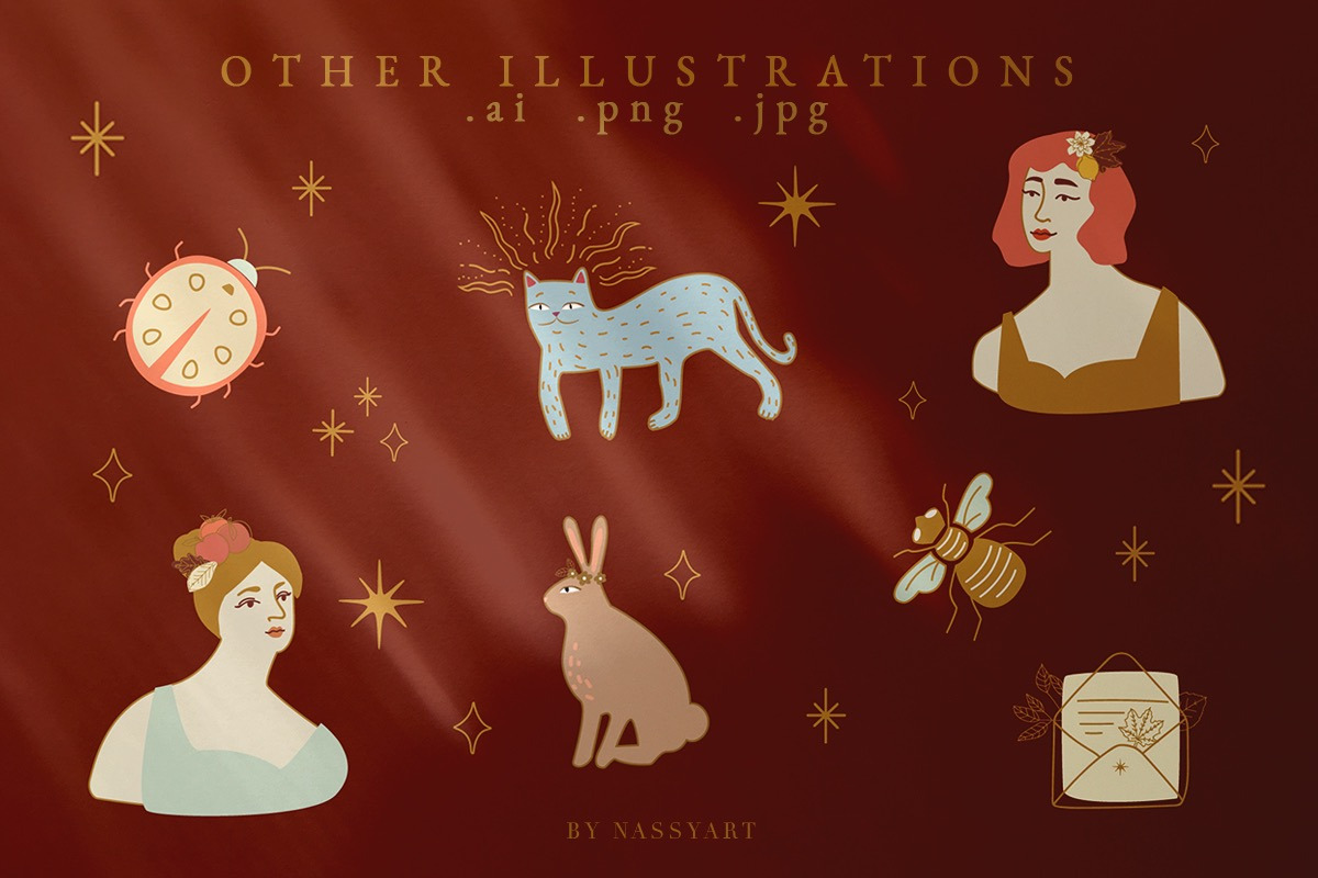 Celestial Fall Abstract Set, a Decorative Illustration by NassyArt (Photo 3 of 11)