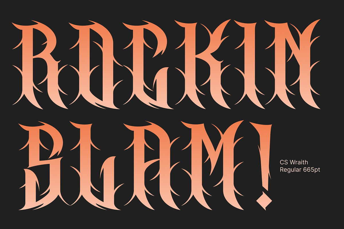 CS Wraith – Black Metal Font, a Blackletter Font by Craft Supply Co. (Photo 4 of 8)