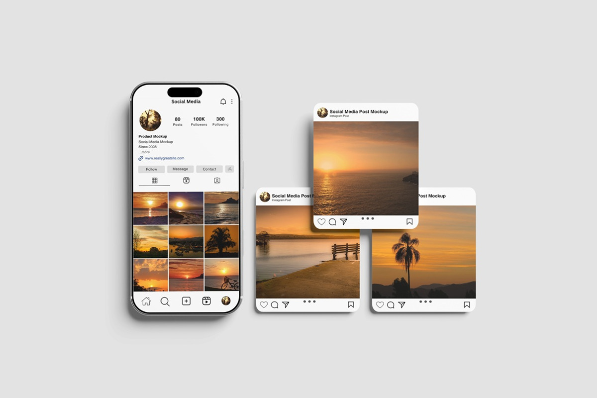 Instagram Social Media Mockup, an Advertising Mockup by AndikaGraphic (Photo 2 of 5)