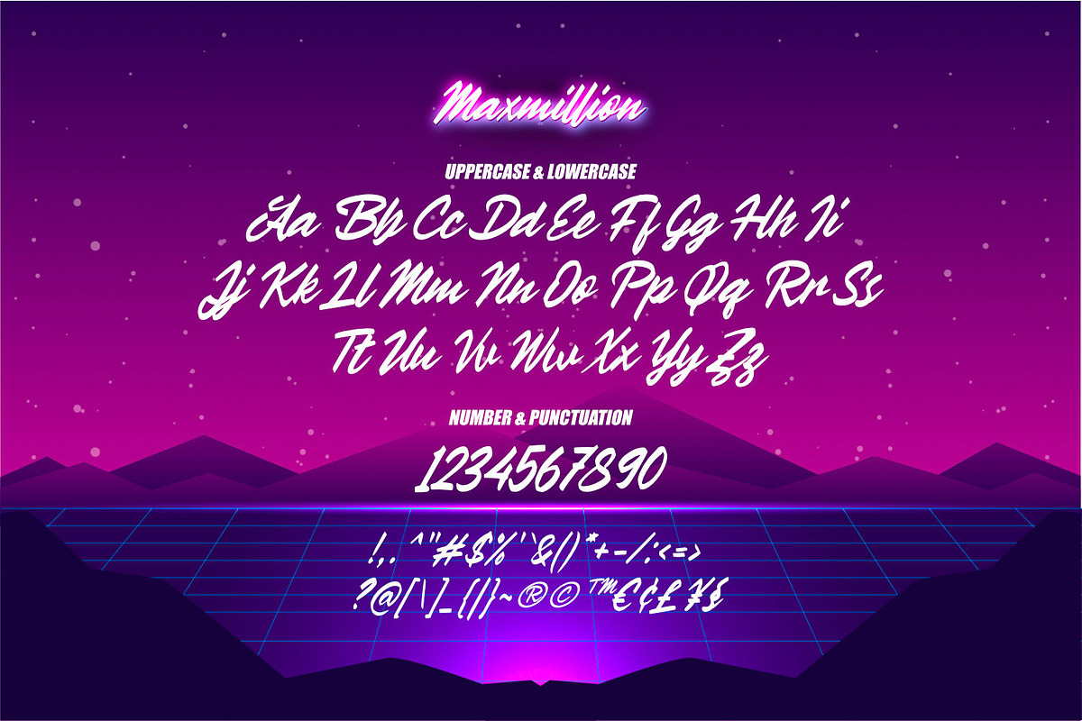 Maxmillion - 80s Brush Type, a Script Font by ikiiko (Photo 4 of 6)