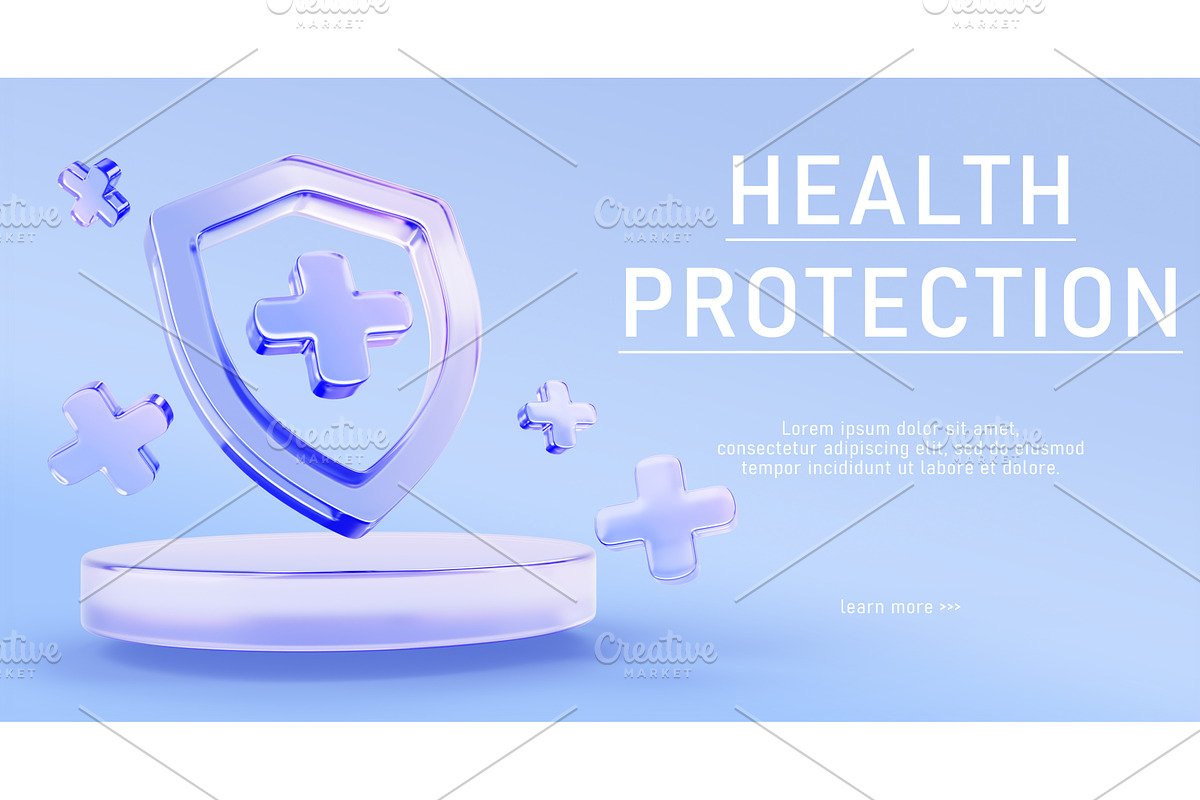 3d health protection landing page, a Healthcare Illustration by Marozhkastudio