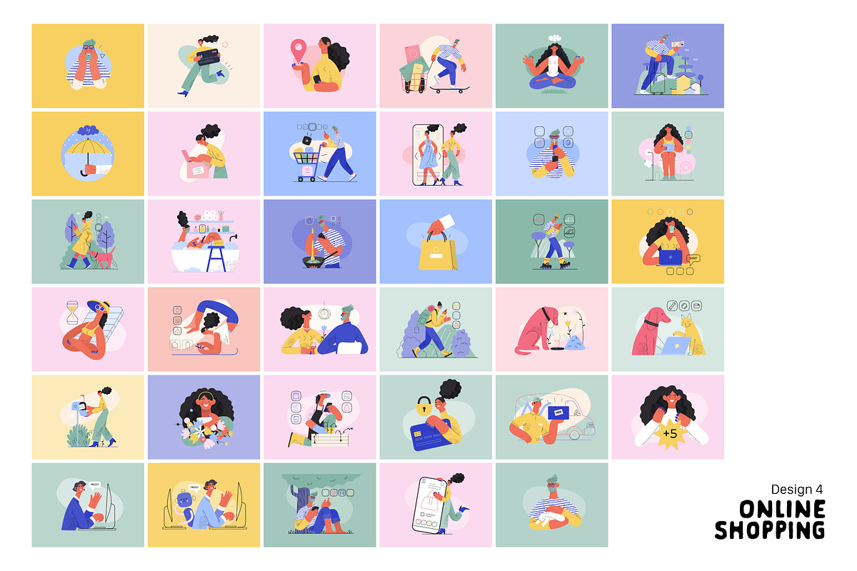Online Shopping vector illustrations, a Templates & Theme by Grivina's shop (Photo 16 of 26)