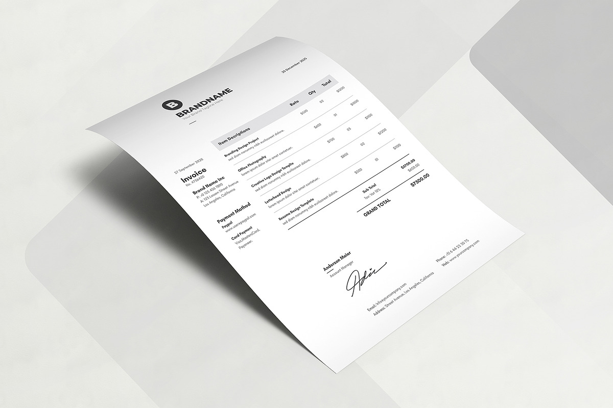 Invoice, a Stationery Template by DesignDevisers (Photo 3 of 9)