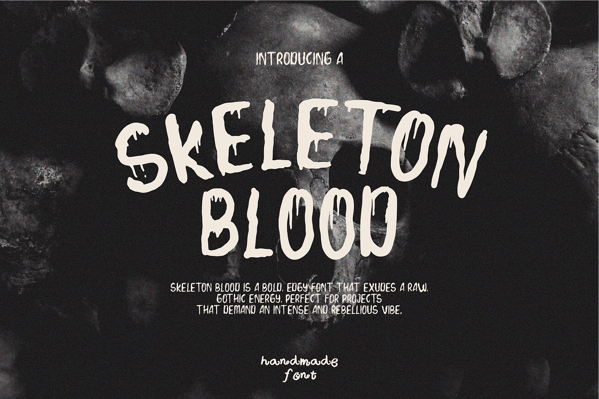 Skeleton Blood - Halloween Font, a Handwritten Font by Berdansabersama (Photo 1 of 7)