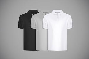 Polo shirt set with branding.