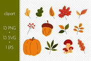Autumn Leaves Fall Clipart Patterns, a Seasonal Illustration by AnnaViolet_store (Thumbnail 2 of 4)