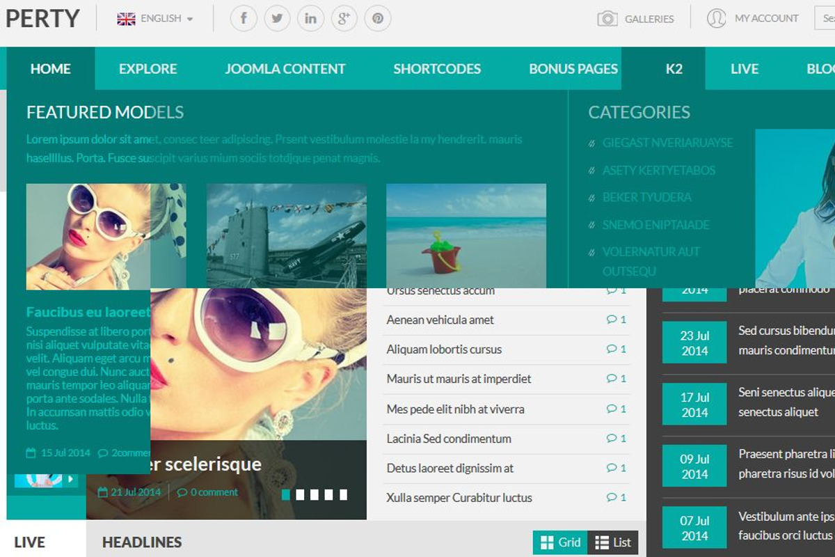 SJ Perty - News/Magazine Template, a Websites & App Template by YouTech (Photo 3 of 5)