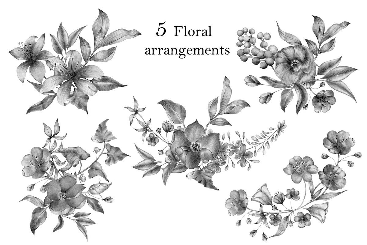 Flower Mix, a Decorative Illustration by ViсkyArtDesign (Photo 4 of 9)