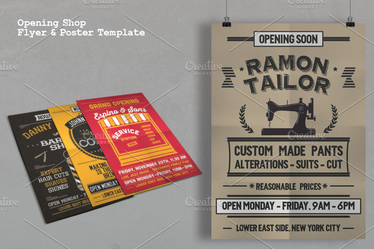 Opening Shop Flyer & Poster Template, a Flyer Template by The Design For Co. (Photo 5 of 5)