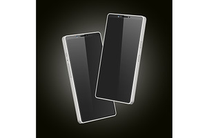 Realistic mockups of two smartphones, an Object Illustration by Vectorbuum