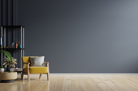 Living room with yellow armchair., an Architecture Photo by vanitjan
