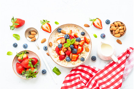 Oatmeal porrige with fresh berries, a Food & Drink Photo by Nadia-nb