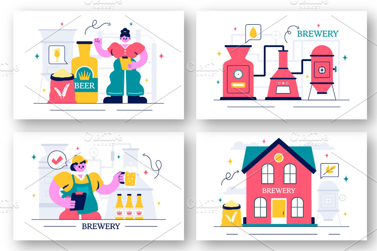 10 Beer Brewing Process Illustration, a Food Illustration by denayunebgt (Photo 3 of 4)