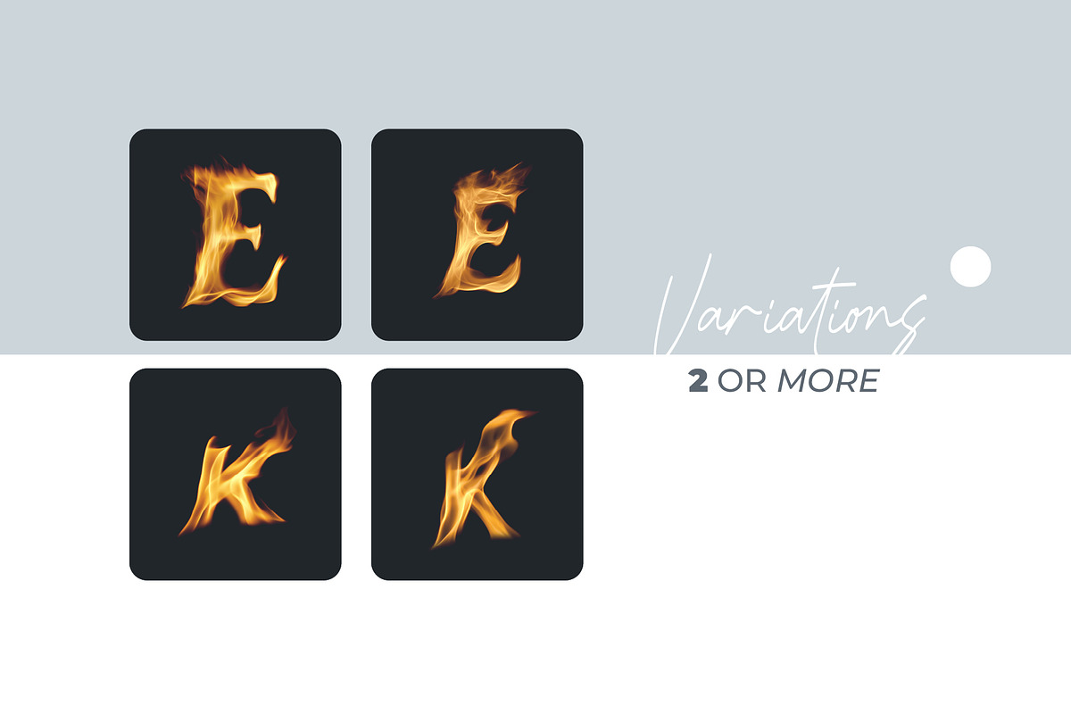 Fire Subtle Flame Letters Overlays, a Symbol Font by PhotoSpirit (Photo 2 of 8)