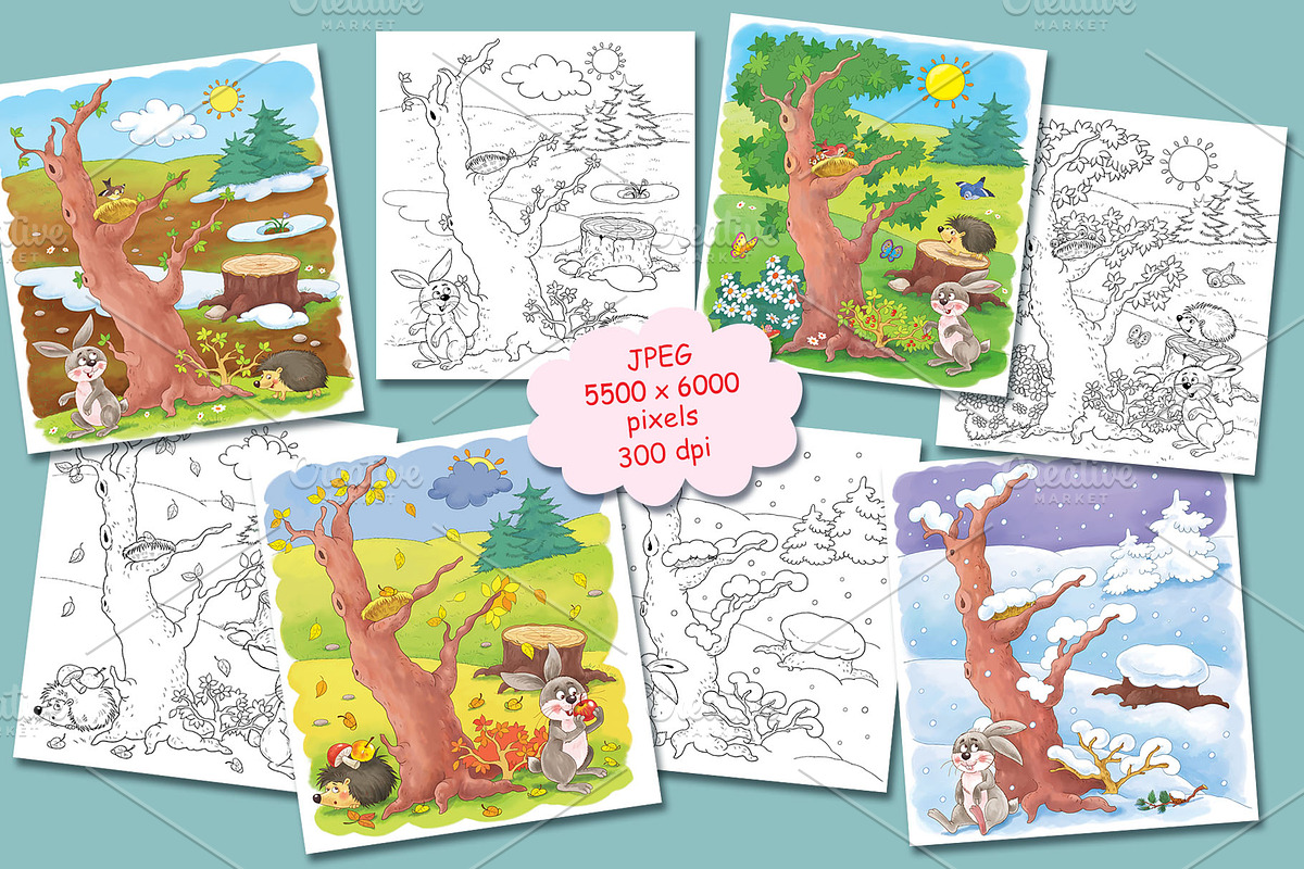 Four seasons bundle, an Animal Illustration by Haso (Photo 4 of 4)