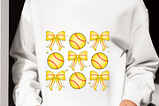 Softball Coquette Bow Png SVG, an Object Graphic by Digi_Design_World (Thumbnail 3 of 4)