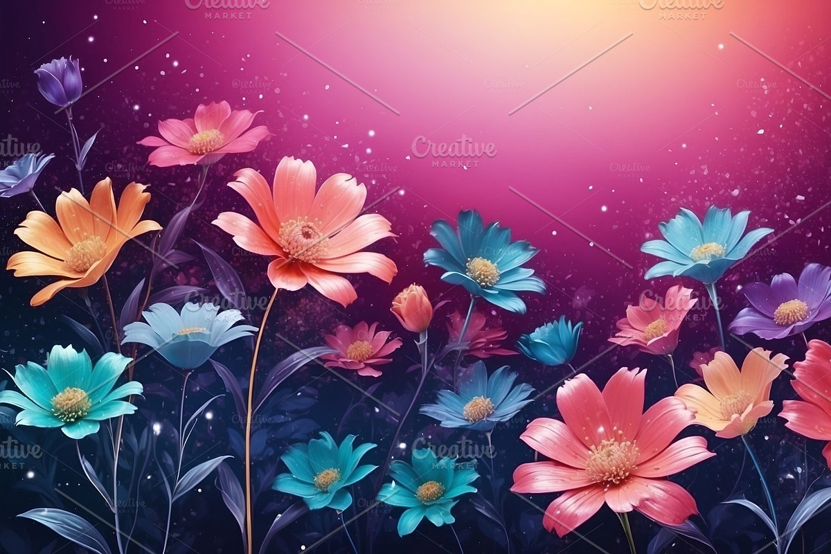 Gradient Floral Background, a Background Graphic by sibel dayı (Photo 11 of 24)