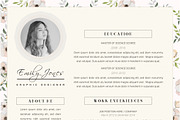 Floral Pattern CV-Resume Template *C, a Resume Template by Showy68 Template (Thumbnail 4 of 5)
