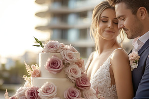 Couple celebrating with cake, a Photo by Beautiful things