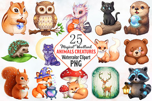Magical Woodland Animals Creatures, an Illustration by RobertsArt
