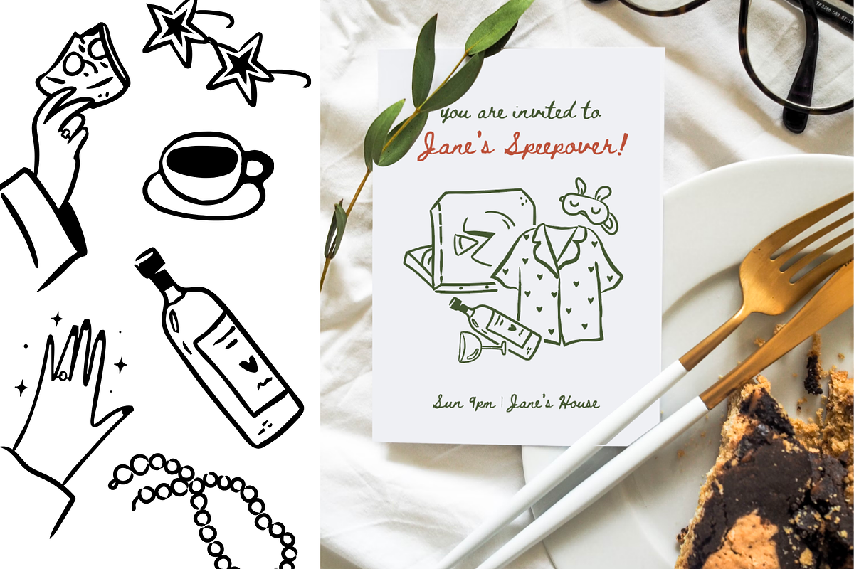 Whimsical bachelorette party clipart, a Decorative Illustration by Heartwarming Art (Photo 10 of 14)