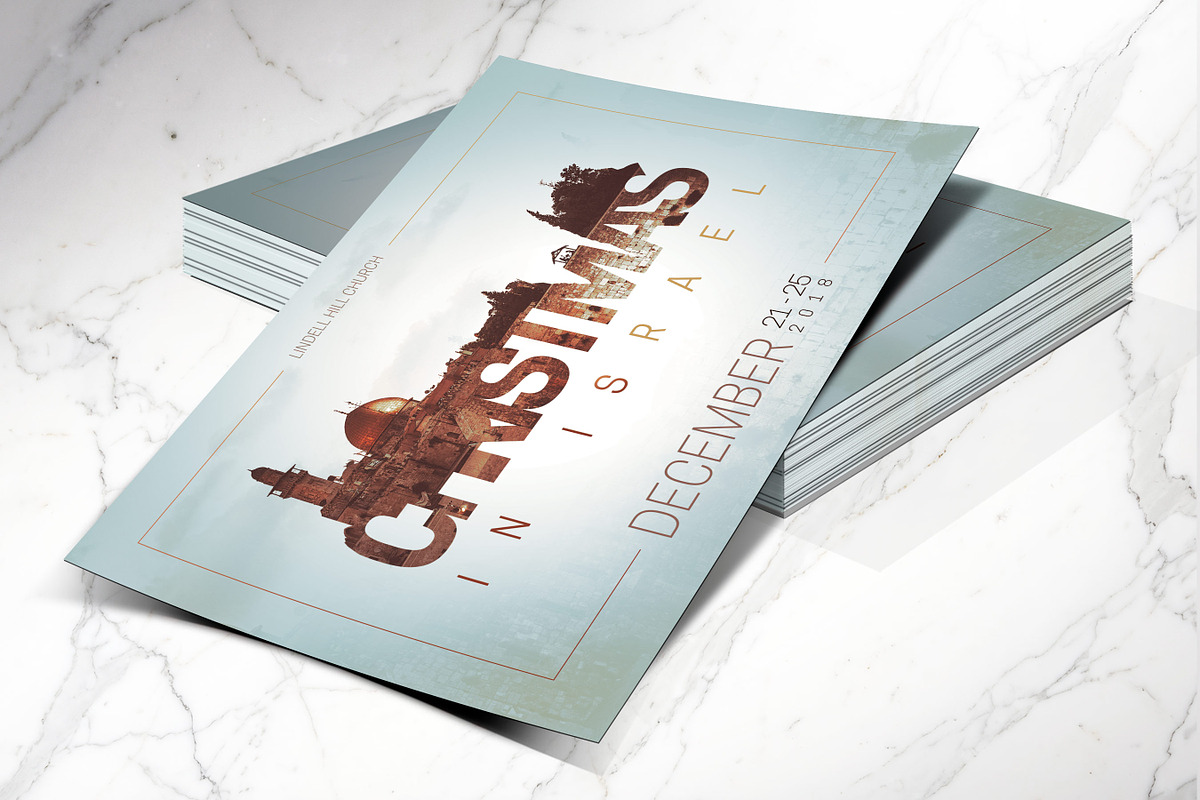 Christmas In Israel Postcard PSD, a Flyer Template by Godserv Designs (Photo 3 of 11)