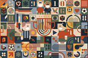 Geometric football, a Pattern Graphic by Lawkeeper (Thumbnail 2 of 4)