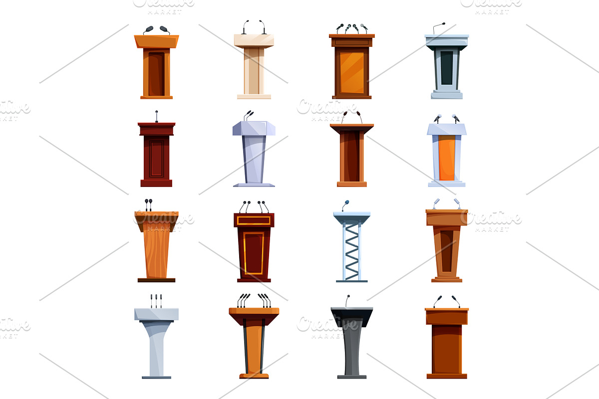 Cartoon isolated podiums. Cartoon, an Illustration by Valerie Bodnar